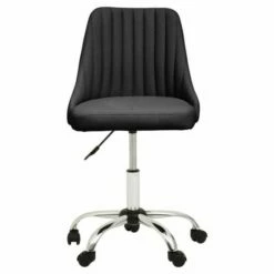 Premier Housewares Brent Ribbed And Chrome Home Office Chair -office furniture shop 1023000016 2