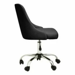 Premier Housewares Brent Ribbed And Chrome Home Office Chair -office furniture shop 1023000016 3