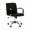 Premier Housewares Brent Black Leather Effect And Chrome Home Office Chair 1 Premier Housewares Brent Black Leather Effect And Chrome Home Office Chair -office furniture shop 1023000029 1