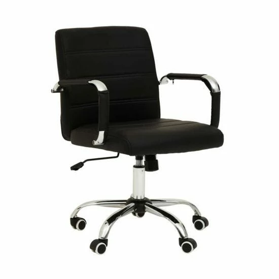 Premier Housewares Brent Black Leather Effect And Chrome Home Office Chair 3 Premier Housewares Brent Black Leather Effect And Chrome Home Office Chair