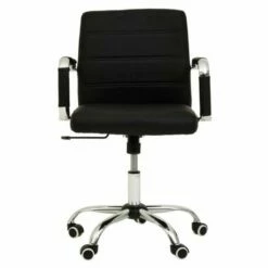 Premier Housewares Brent Black Leather Effect And Chrome Home Office Chair 9 Premier Housewares Brent Black Leather Effect And Chrome Home Office Chair -office furniture shop 1023000029 3