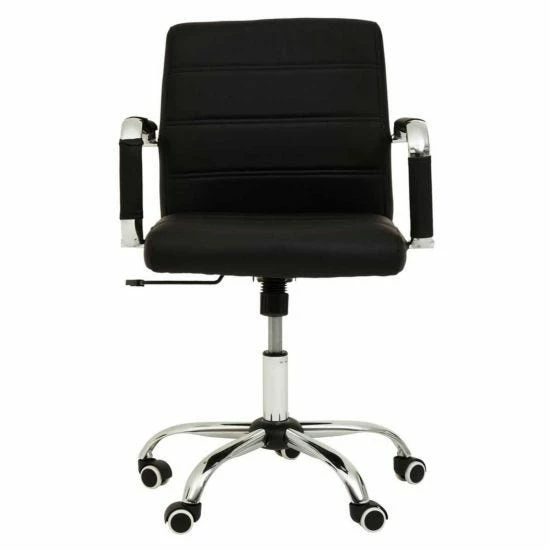 Premier Housewares Brent Black Leather Effect And Chrome Home Office Chair 5 Premier Housewares Brent Black Leather Effect And Chrome Home Office Chair - Image 3