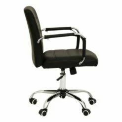 Premier Housewares Brent Black Leather Effect And Chrome Home Office Chair 10 Premier Housewares Brent Black Leather Effect And Chrome Home Office Chair -office furniture shop 1023000029 4