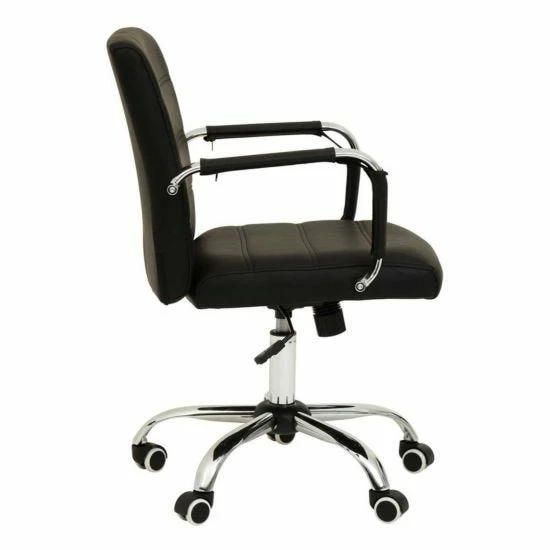 Premier Housewares Brent Black Leather Effect And Chrome Home Office Chair 6 Premier Housewares Brent Black Leather Effect And Chrome Home Office Chair - Image 4