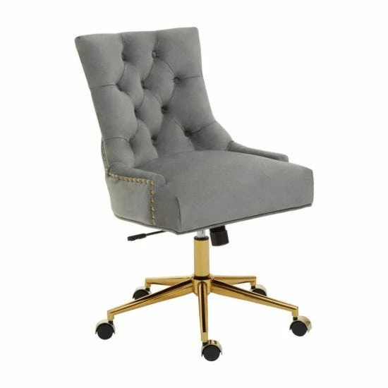 Premier Housewares Anita Velvet Home Office Chair 5 Premier Housewares Anita Velvet Home Office Chair - Image 3