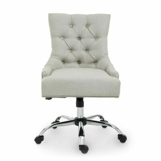 Premier Housewares Anita Natural Fabric Home Office Chair 3 Premier Housewares Anita Natural Fabric Home Office Chair