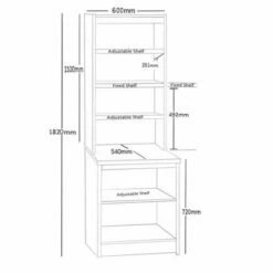 R White Desk Height Bookcase 600mm Wide With OSD Hutch 16 R White Desk Height Bookcase 600mm Wide With OSD Hutch -office furniture shop 1024010042 3 1