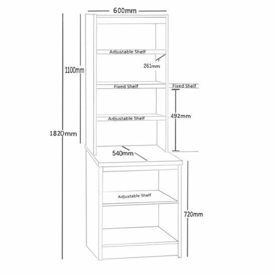 R White Desk Height Bookcase 600mm Wide With OSD Hutch 7 R White Desk Height Bookcase 600mm Wide With OSD Hutch - Image 5