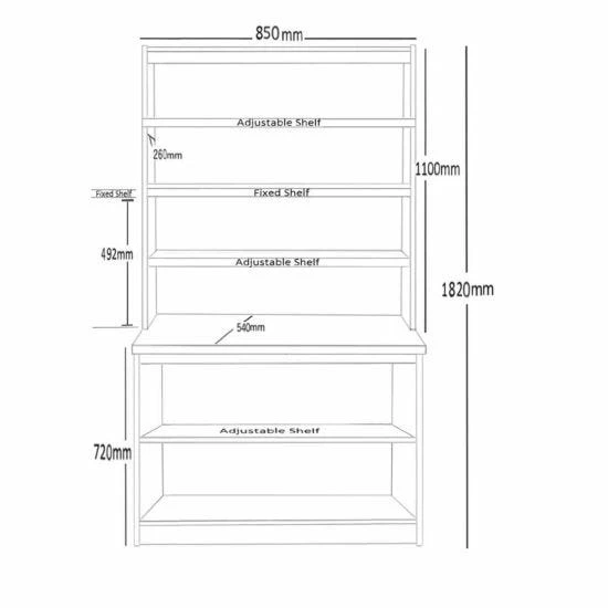 R White Desk Height Bookcase 850mm Wide With OSF Hutch 9 R White Desk Height Bookcase 850mm Wide With OSF Hutch - Image 7