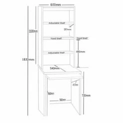 R White Small Desk With Slide-out Keyboard Shelf And OSD Hutch -office furniture shop 1024010078 2
