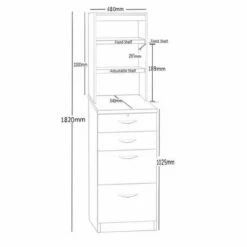 R White Four Drawer Filing Cabinet With OSA Hutch 19 R White Four Drawer Filing Cabinet With OSA Hutch -office furniture shop 1024010127 2