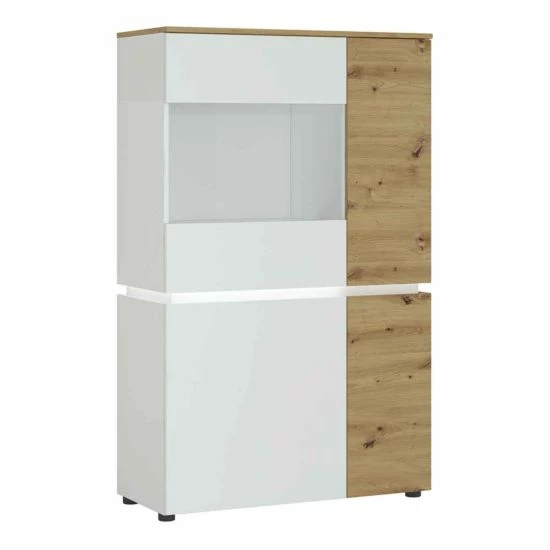 Luci 4 Door Low Display Cabinet With LED Lighting White 3 Luci 4 Door Low Display Cabinet With LED Lighting White