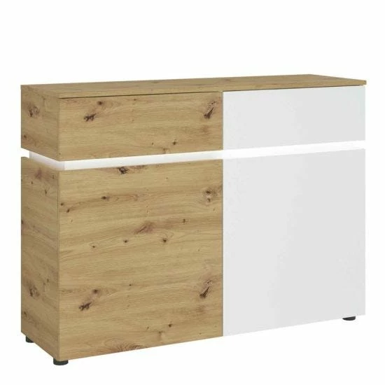 Luci 2 Door 2 Drawer Cabinet With LED Lighting White 3 Luci 2 Door 2 Drawer Cabinet With LED Lighting White