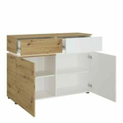 Luci 2 Door 2 Drawer Cabinet With LED Lighting White 8 Luci 2 Door 2 Drawer Cabinet With LED Lighting White -office furniture shop 1028000005 1 1