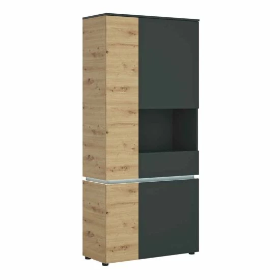 Luci 4 Door Tall Display Cabinet With LED Lighting Platinum 3 Luci 4 Door Tall Display Cabinet With LED Lighting Platinum