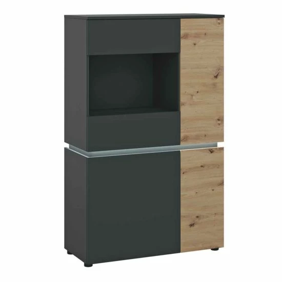 Luci 4 Door Low Display Cabinet With LED Lighting Platinum 3 Luci 4 Door Low Display Cabinet With LED Lighting Platinum