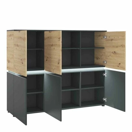 Luci 6 Door Cabinet With LED Lighting Platinum 4 Luci 6 Door Cabinet With LED Lighting Platinum - Image 2