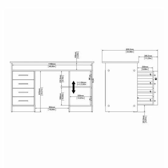 Function Plus Desk With 4 Drawers And 1 Door 12 Function Plus Desk With 4 Drawers And 1 Door - Image 10
