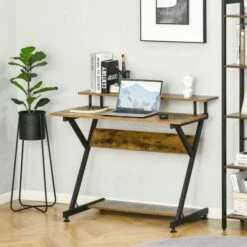 Home Office Computer Desk W/ Storage 100 Cm