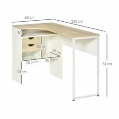 L-Shaped Corner Computer Desk W/ Storage Shelf -office furniture shop 1029001009 2
