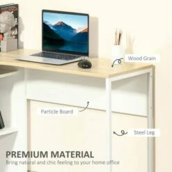 L-Shaped Corner Computer Desk W/ Storage Shelf -office furniture shop 1029001009 5
