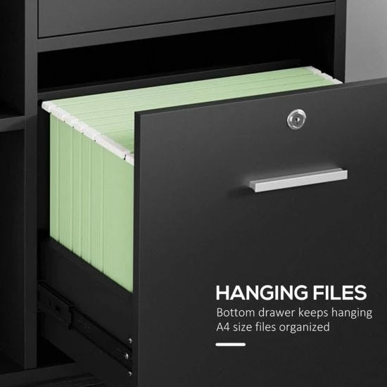 Vinsetto Filing Cabinet Mobile Printer Stand W/ Drawer For A4 Size Files 8 Vinsetto Filing Cabinet Mobile Printer Stand W/ Drawer For A4 Size Files - Image 6