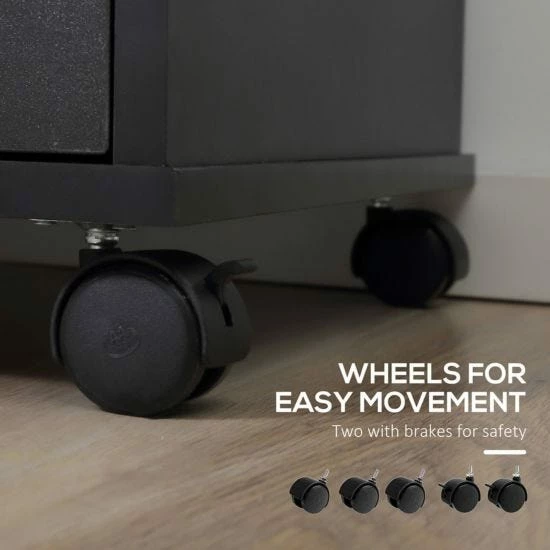 Vinsetto Filing Cabinet Mobile Printer Stand W/ Drawer For A4 Size Files 6 Vinsetto Filing Cabinet Mobile Printer Stand W/ Drawer For A4 Size Files - Image 4