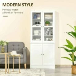 Modern Bookcase Display Cabinet W/ Doors And Adjustable Shelves 14 Modern Bookcase Display Cabinet W/ Doors And Adjustable Shelves -office furniture shop 1029001021 3