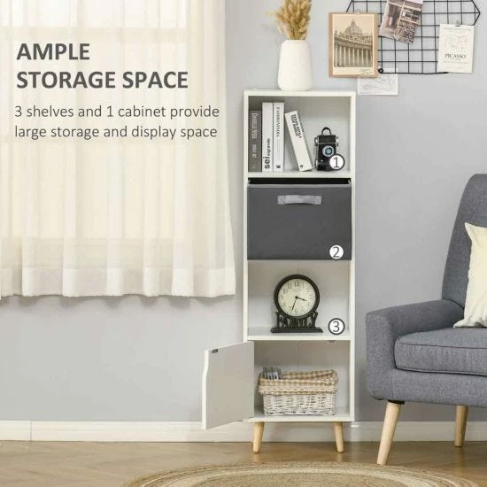 3 Tier Wooden Bookshelf Display Cabinet W/ Doors 6 3 Tier Wooden Bookshelf Display Cabinet W/ Doors - Image 4