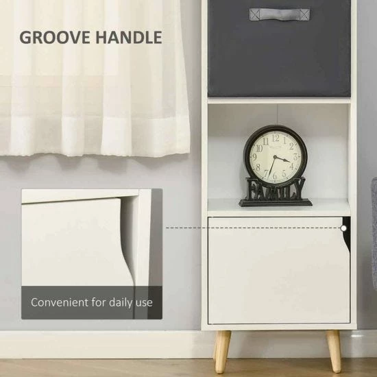 3 Tier Wooden Bookshelf Display Cabinet W/ Doors 4 3 Tier Wooden Bookshelf Display Cabinet W/ Doors - Image 2