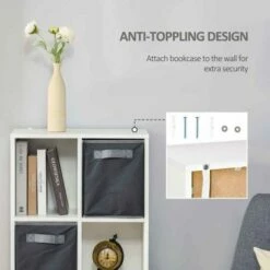 Modern Tall Bookcase With Storage Shelves And Drawer -office furniture shop 1029001023 4