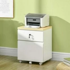 Vinsetto Mobile Lockable A4 Size Filing Cabinet W/ 2 Drawers