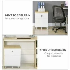 Vinsetto Mobile Lockable A4 Size Filing Cabinet W/ 2 Drawers -office furniture shop 1029001039 3