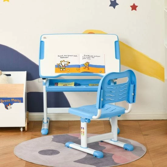Kids Desk And Chair Set - Adjustable/Tiltable With Drawer Pen Slot And Hook 5 Kids Desk And Chair Set - Adjustable/Tiltable With Drawer Pen Slot And Hook - Image 3