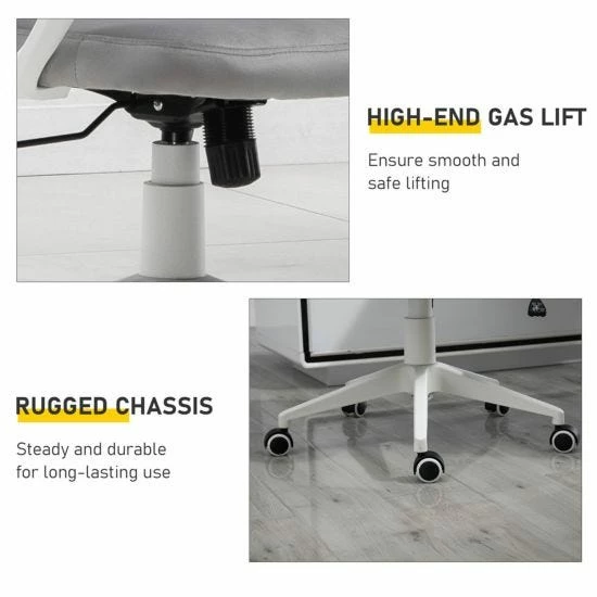 Vinsetto Velvet High-back Rocking Office Chair With Adjustable Headrest 8 Vinsetto Velvet High-back Rocking Office Chair With Adjustable Headrest - Image 6