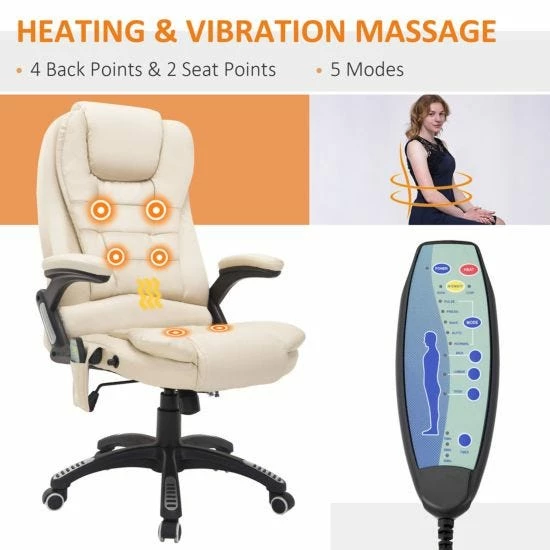 Heated Vibrating Massage Office Chair With Reclining Function 5 Heated Vibrating Massage Office Chair With Reclining Function - Image 3