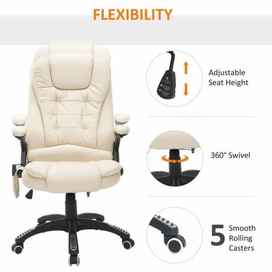 Heated Vibrating Massage Office Chair With Reclining Function 6 Heated Vibrating Massage Office Chair With Reclining Function - Image 4