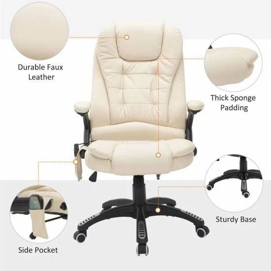 Heated Vibrating Massage Office Chair With Reclining Function 9 Heated Vibrating Massage Office Chair With Reclining Function - Image 7