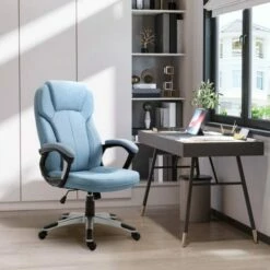 Vinsetto Height Adjustable Linen Executive Swivel Office Chair