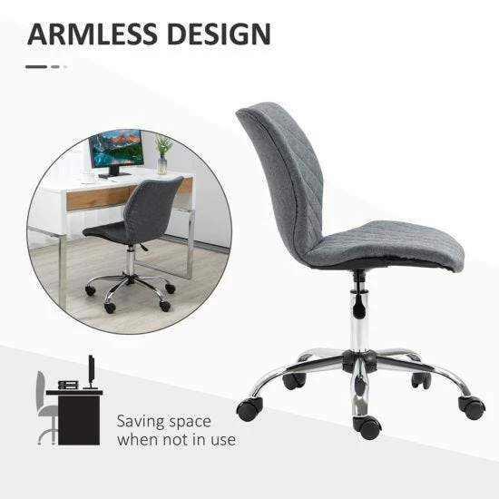 Vinsetto 360 Degree Mid Back Swivel Office Chair With Wheels 6 Vinsetto 360 Degree Mid Back Swivel Office Chair With Wheels - Image 4
