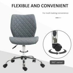 Vinsetto 360 Degree Mid Back Swivel Office Chair With Wheels 14 Vinsetto 360 Degree Mid Back Swivel Office Chair With Wheels -office furniture shop 1029001071 5