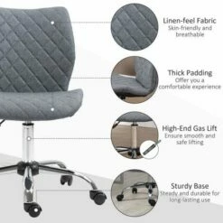 Vinsetto 360 Degree Mid Back Swivel Office Chair With Wheels 15 Vinsetto 360 Degree Mid Back Swivel Office Chair With Wheels -office furniture shop 1029001071 6