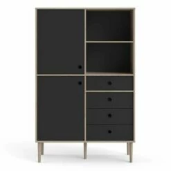 Rome Bookcase With 2 Doors And 4 Drawers