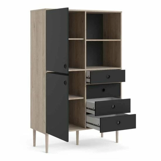 Rome Bookcase With 2 Doors And 4 Drawers 6 Rome Bookcase With 2 Doors And 4 Drawers - Image 4
