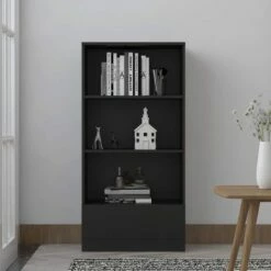 Bookcase With Three Shelves And Storage Drawer 15 Bookcase With Three Shelves And Storage Drawer -office furniture shop 1032000627 3