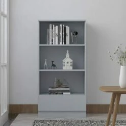 Bookcase With Three Shelves And Storage Drawer 19 Bookcase With Three Shelves And Storage Drawer -office furniture shop 1032000628 3
