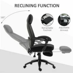 Vinsetto Recliner Mesh Swivel Home Office Chair With Footrest -office furniture shop 1032000771 4