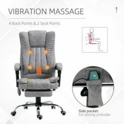 Vinsetto 6 Point Vibrating Heat Massage Chair With Microfibre Upholstery 13 Vinsetto 6 Point Vibrating Heat Massage Chair With Microfibre Upholstery -office furniture shop 1032000772 4
