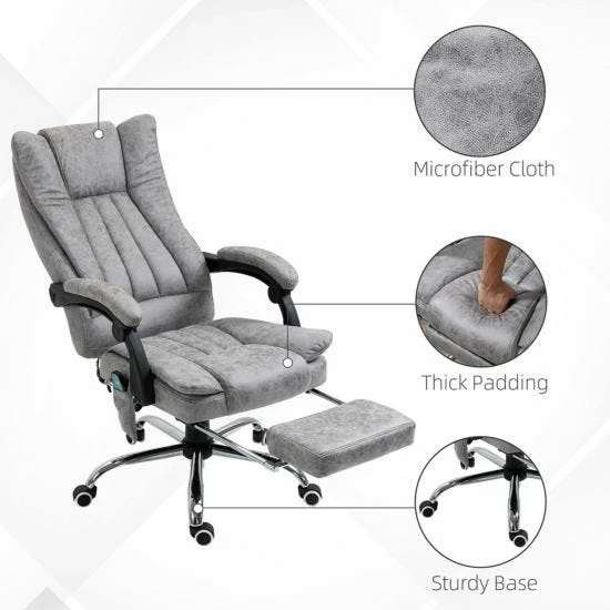 Vinsetto 6 Point Vibrating Heat Massage Chair With Microfibre Upholstery 10 Vinsetto 6 Point Vibrating Heat Massage Chair With Microfibre Upholstery - Image 8