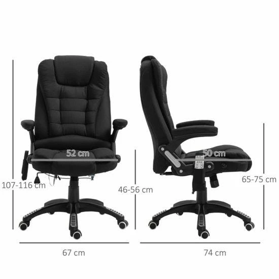 Vinsetto Reclining Office Chair With Heating Massage Points 10 Vinsetto Reclining Office Chair With Heating Massage Points - Image 8